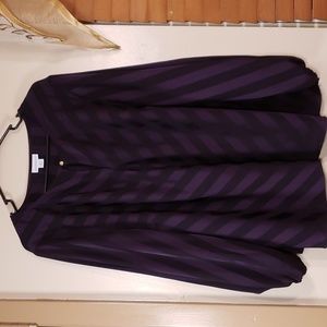 Black and Purple Strip Blouse